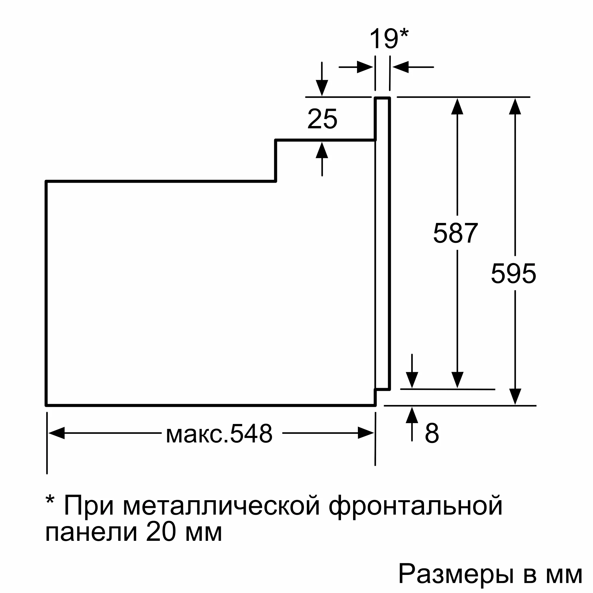 Духовой шкаф bosch схема встраивания